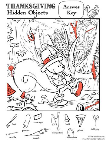 Hidden Pictures Printable Thanksgiving