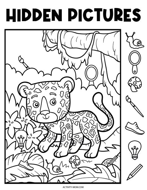 Hidden Pictures Worksheet for Preschoolers