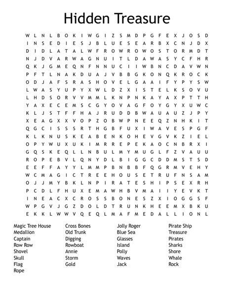 Hidden Treasures Word Search