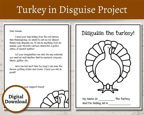 Hide a Turkey Template for Kids