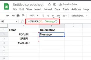 Hide Errors in Google Sheets Example 1