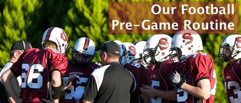 High school football players getting ready for a game