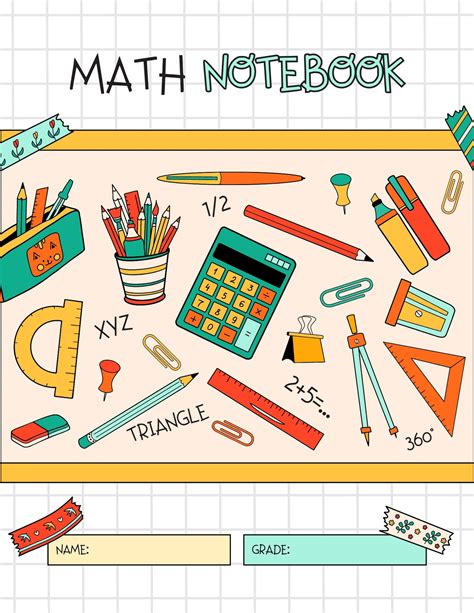 High School Math Notebook Covers