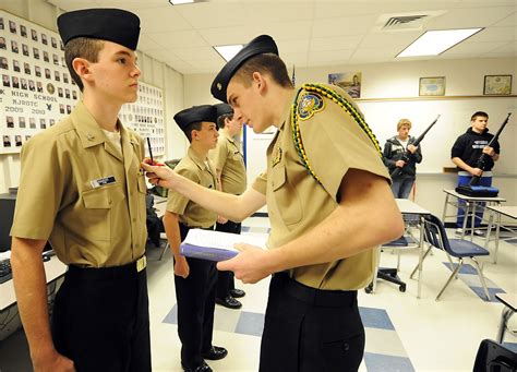 High school students in ROTC uniform