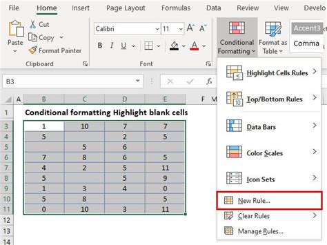 Highlight Blank Cells in Excel