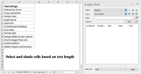 Highlighting Cells with Text Length