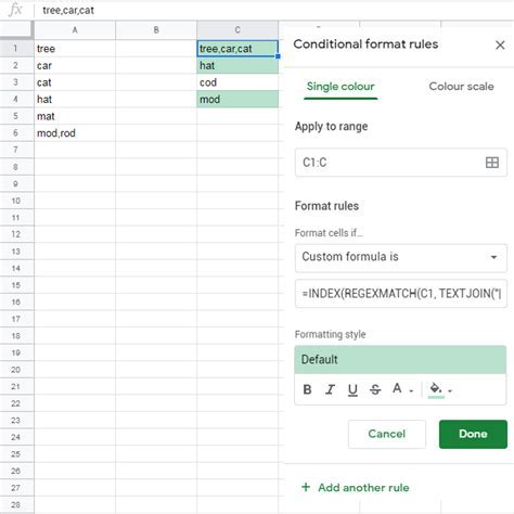 Highlighting Cells with Text Using Regular Expressions