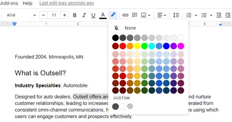 Highlighter Tool in Google Sheets