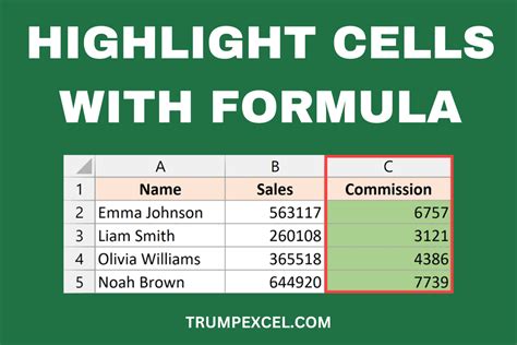 Highlighting Cells Using Formulas