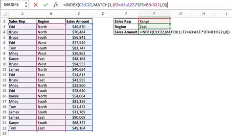 Highlighting Cells Using INDEX/MATCH