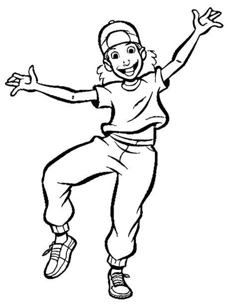 Hip Hop Dancer Coloring Page