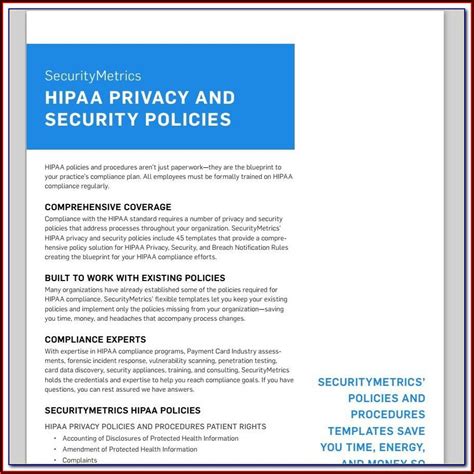 HIPAA Procedure Template Free