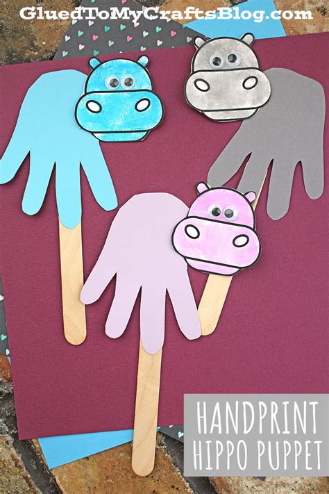 Hippo Finger Puppet Craft