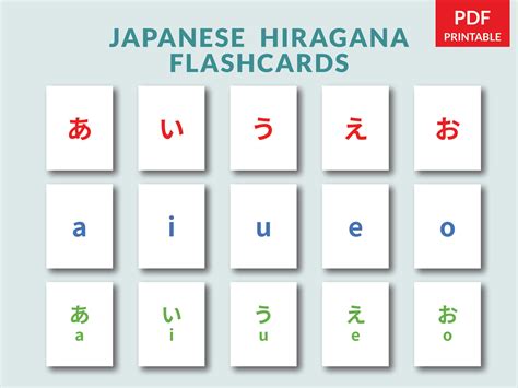 Hiragana flashcards template