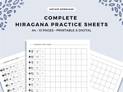 Hiragana Practice with Free Printable Charts