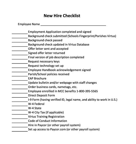 Hiring Checklist Template