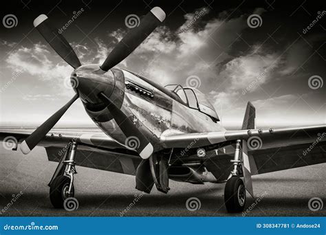 Vintage photo of a P-51 Mustang on display