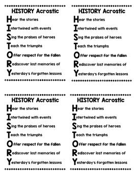 History of Acrostic Poetry