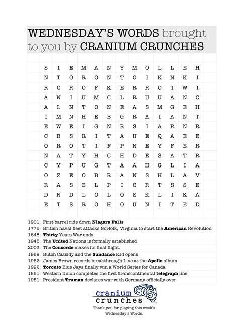 History-themed Word Search