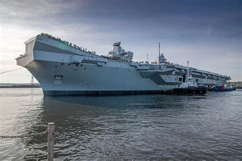 HMS Prince of Wales in the shipyard