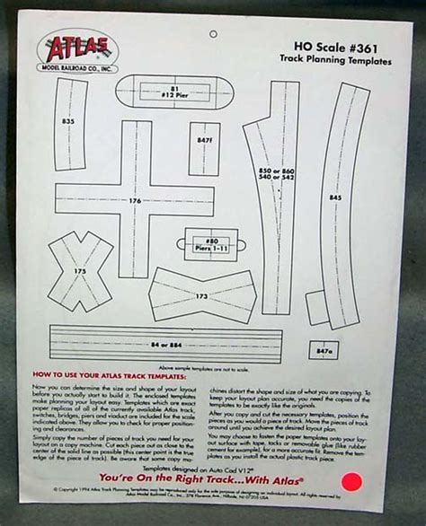 HO Scale Track Template Example