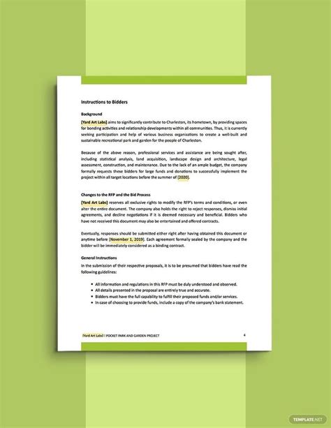 hoa landscape rfp template example 1