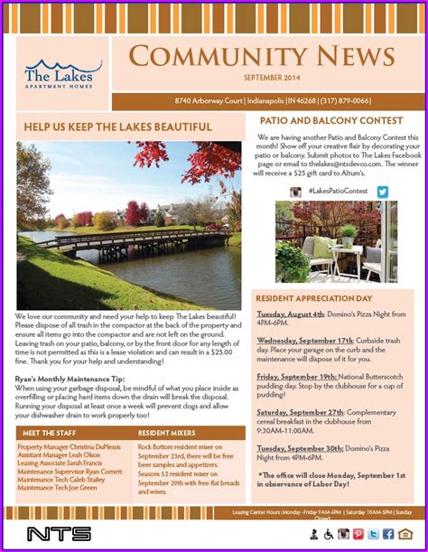 HOA Newsletter Template in Microsoft Word