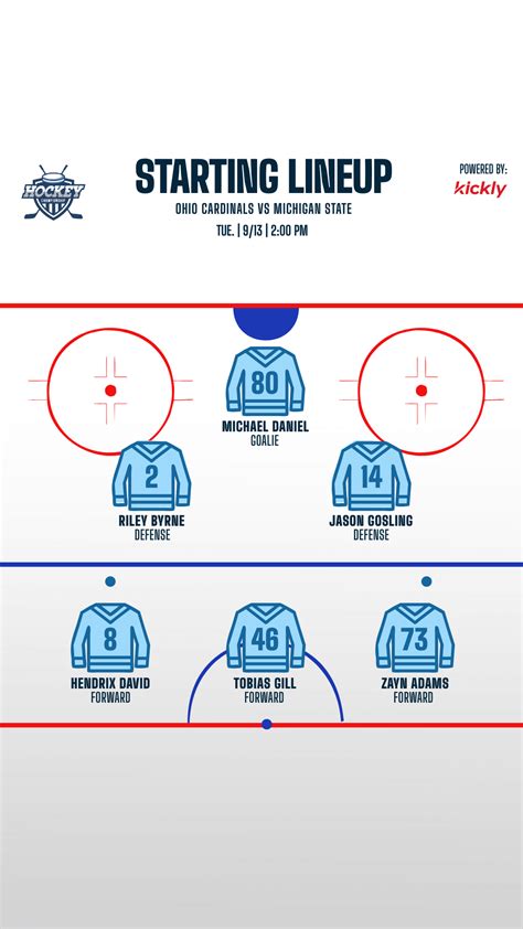 Hockey Lineup Card Template 6