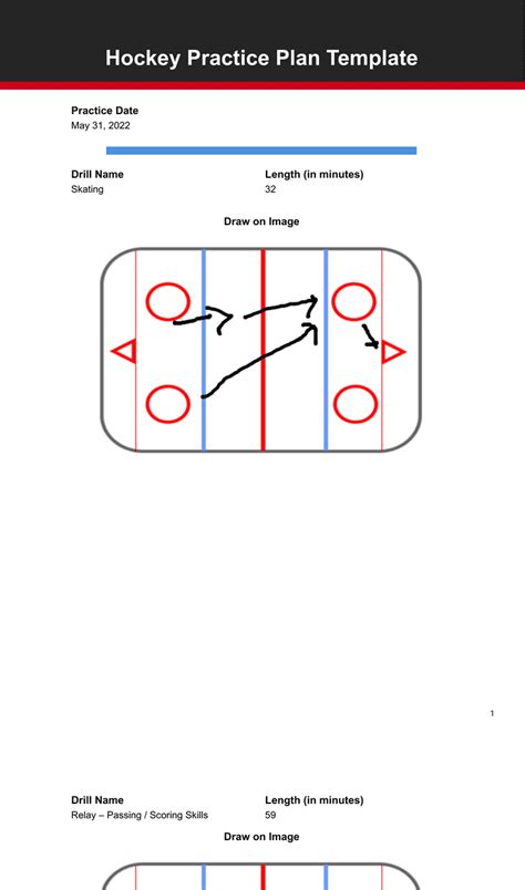 Ice hockey team practicing a balanced practice plan