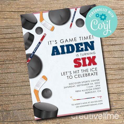 Hockey-Themed Invitations