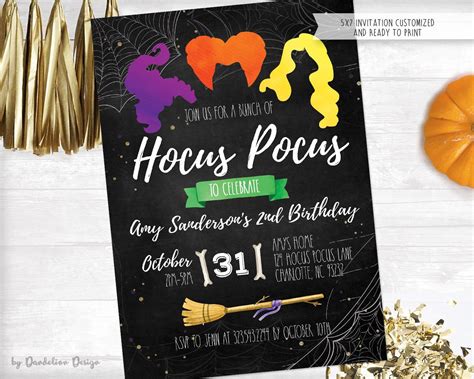 Hocus Pocus Halloween Invitation Template