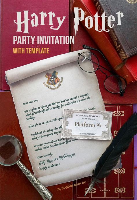 Hogwarts Acceptance Letter Birthday Party Invitation Template