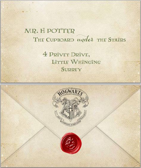 Hogwarts Acceptance Letter Envelope Template 6