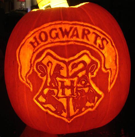 Hogwarts Crest Pumpkin Carving Template