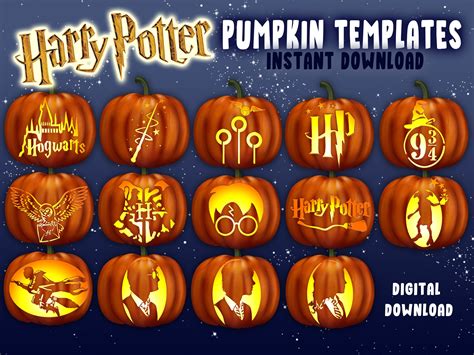 Hogwarts Crest Pumpkin Carving Template