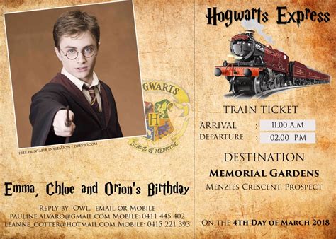 Hogwarts Express Invitation Template