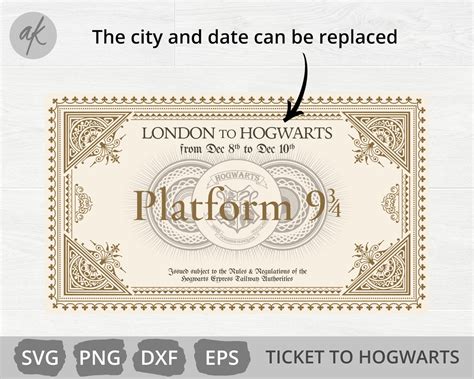 Etsy Hogwarts Express Ticket Printable