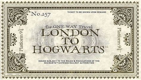 Hogwarts Express Ticket Inspiration