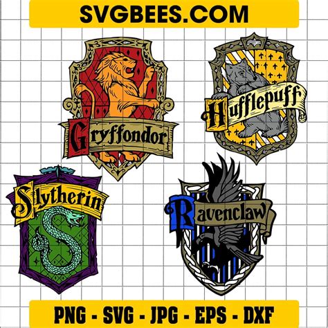 Hogwarts house crest templates