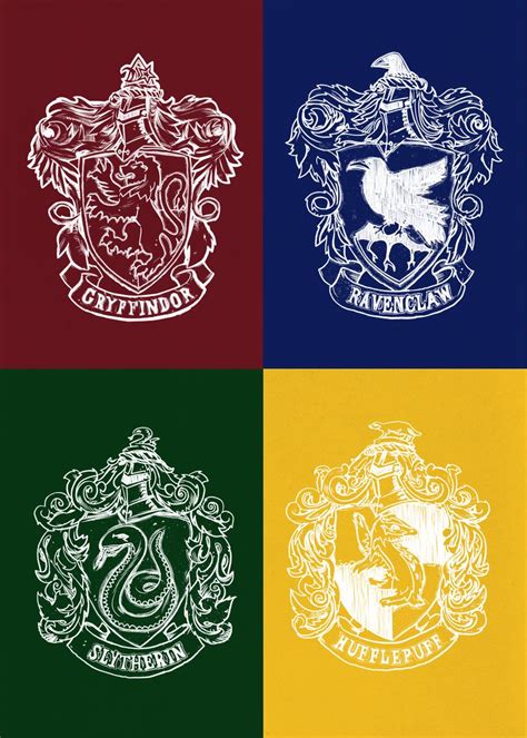 Hogwarts house crests