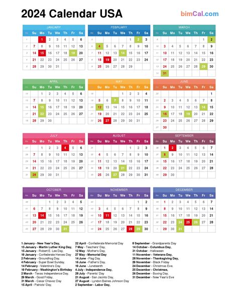 Holiday Calendar Template