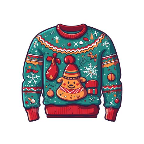 Holiday Cartoon Characters Sweater Design Template