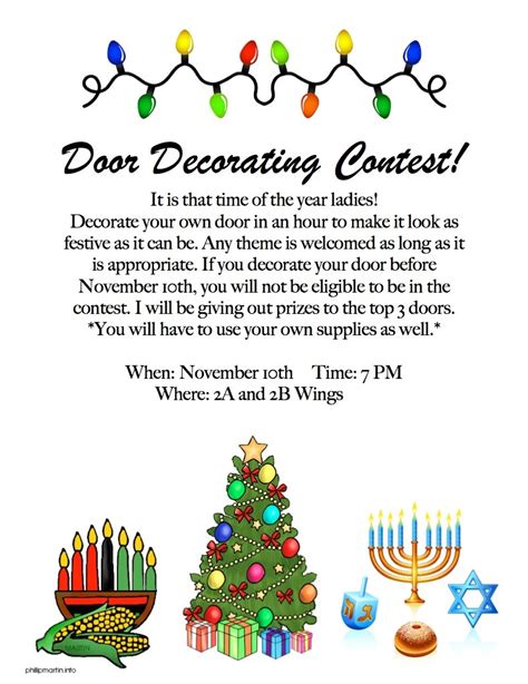 Holiday Character Door Decorating Contest Flyer Template