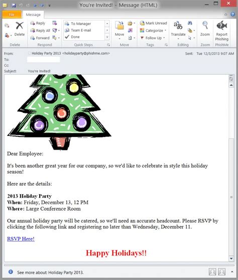 Holiday Cheer Christmas Party Email Template