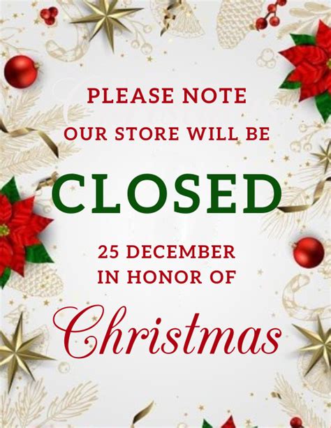 Holiday Closed Signs for Retail Stores