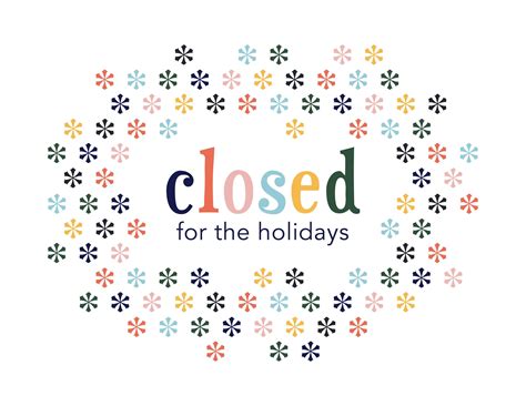 Holiday Closure Sign Template 2