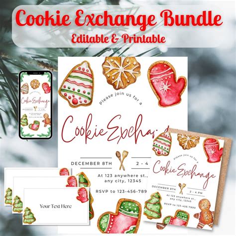 Holiday cookie exchange invitation template