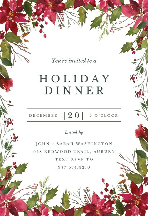 Holiday Dinner Invitation Template 1