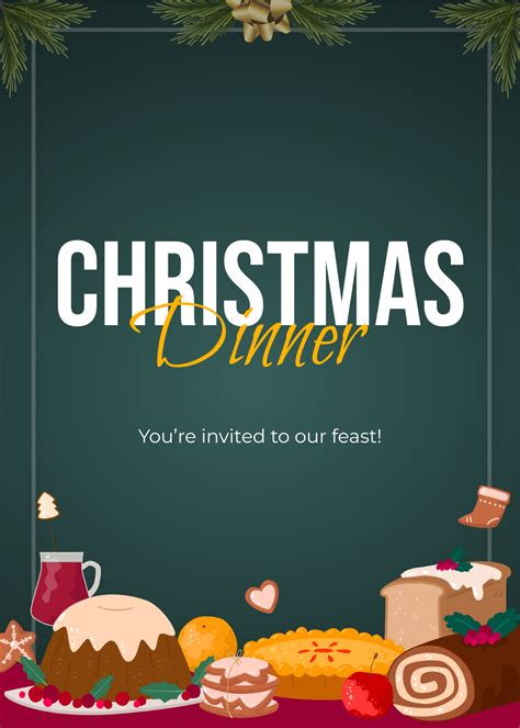 Holiday dinner invitation template 1