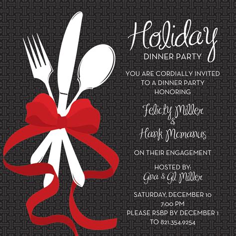 Holiday Dinner Invitation Wording Examples